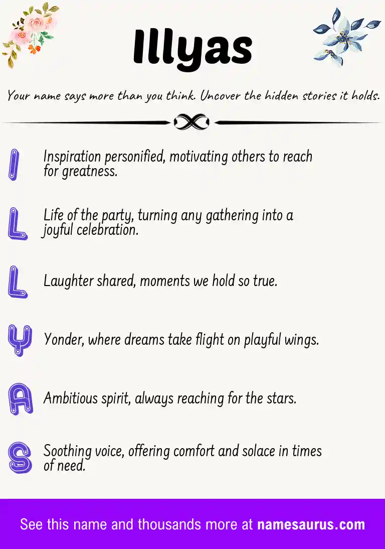 Acrostic poem about Illyas.