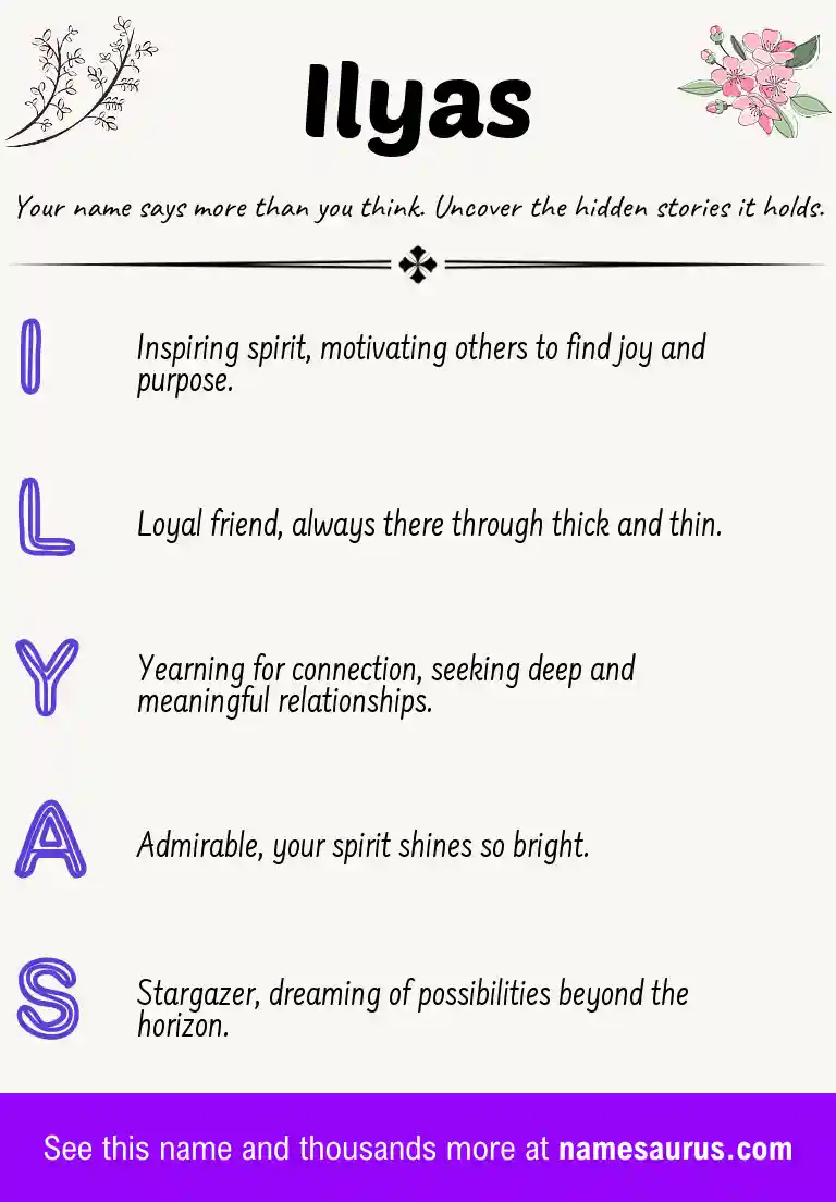 Acrostic poem about Ilyas.