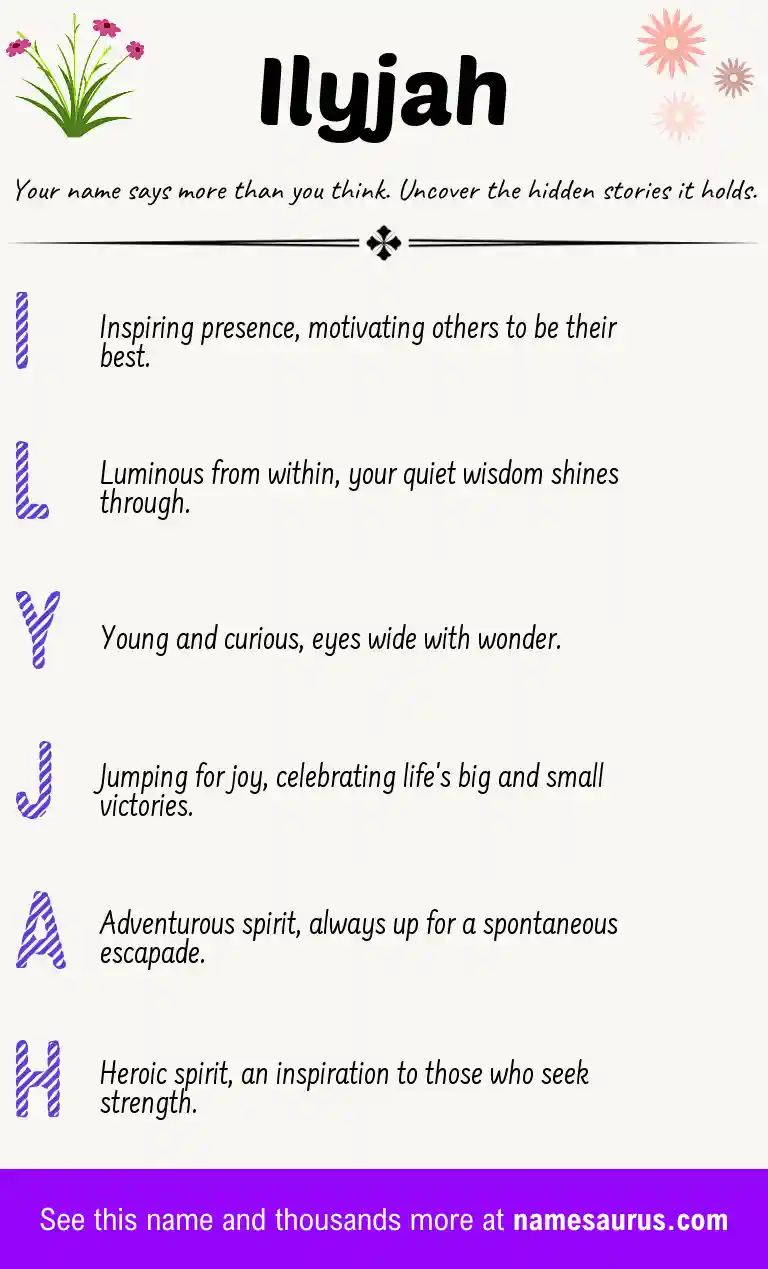 Acrostic poem about Ilyjah.