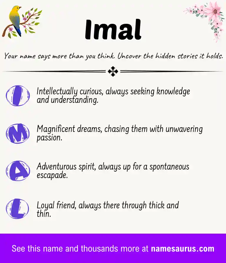 Acrostic poem about Imal.