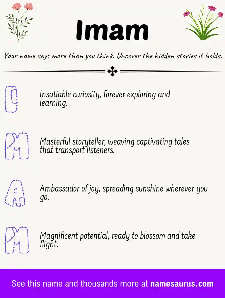 Acrostic poem about Imam.