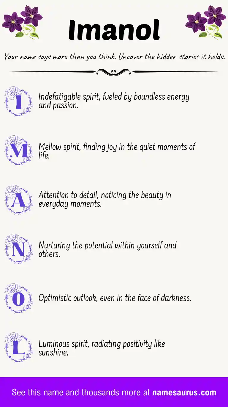 Acrostic poem about Imanol.