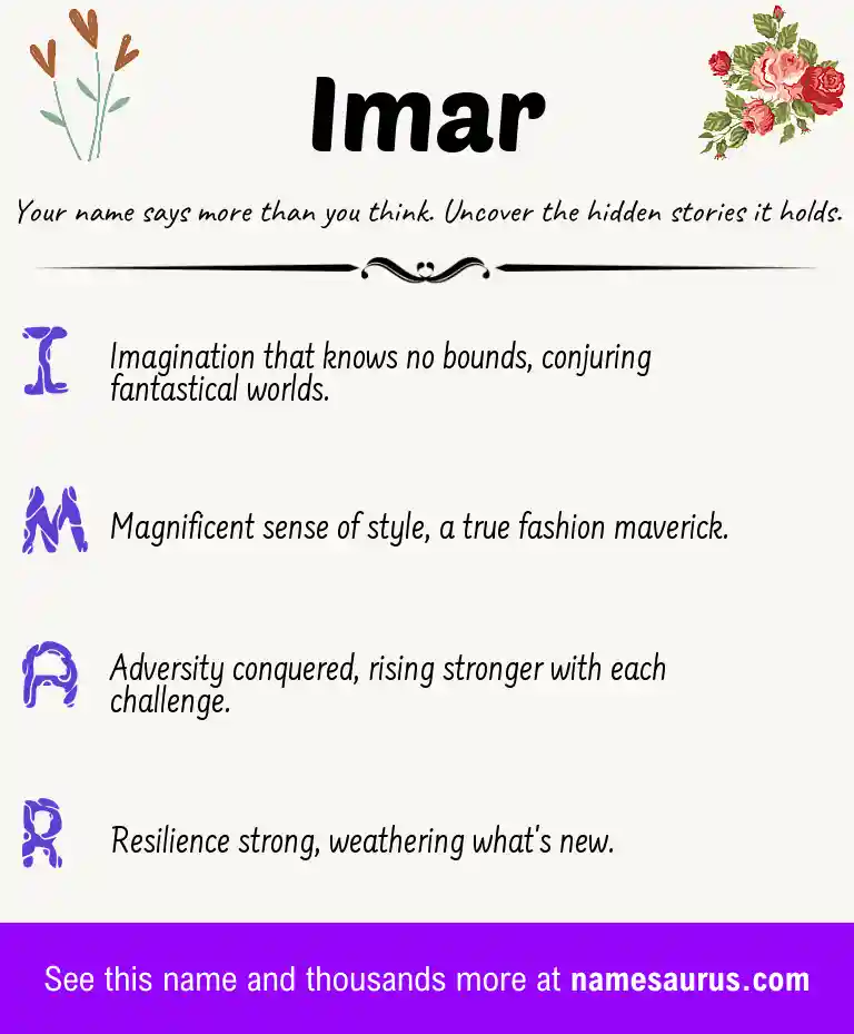 Acrostic poem about Imar.