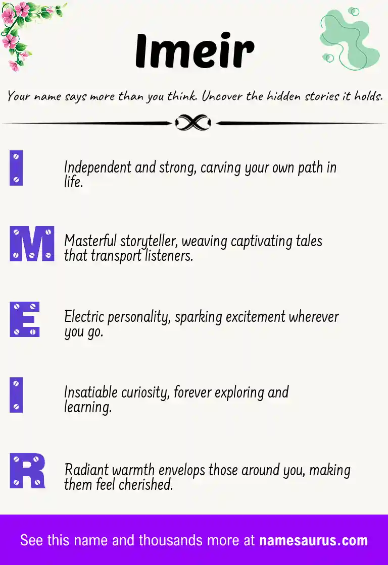 Acrostic poem about Imeir.