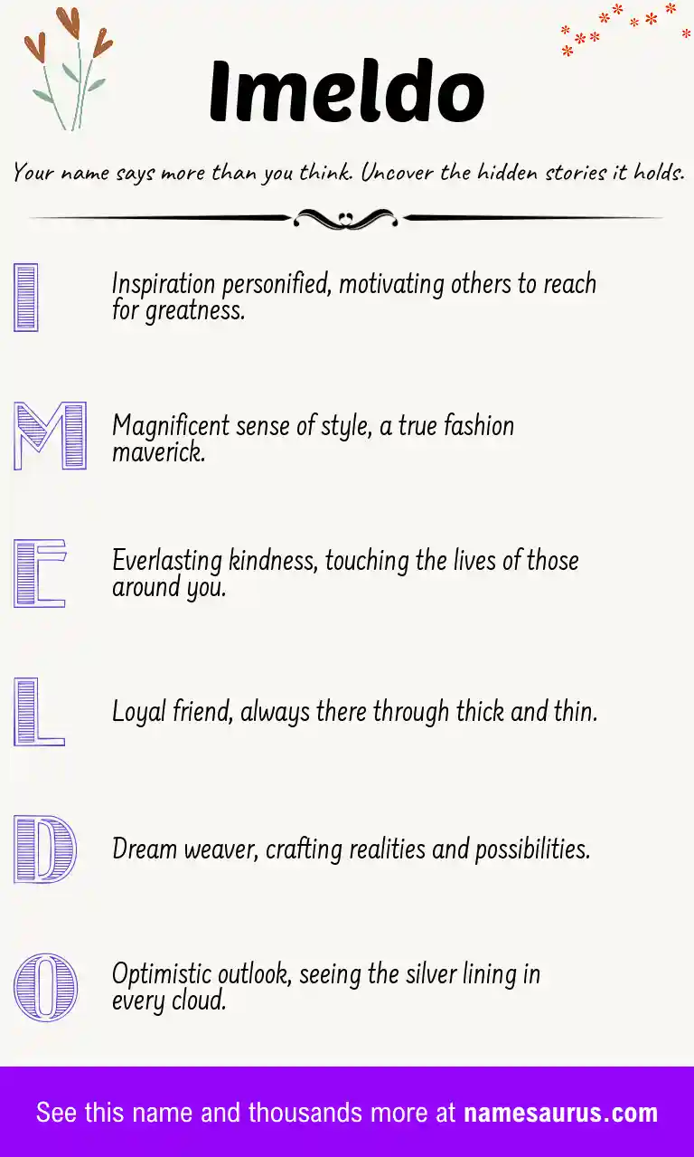 Acrostic poem about Imeldo.