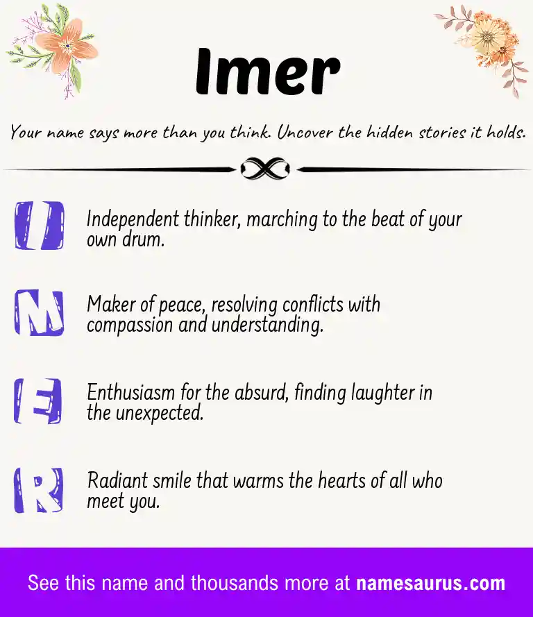 Acrostic poem about Imer.