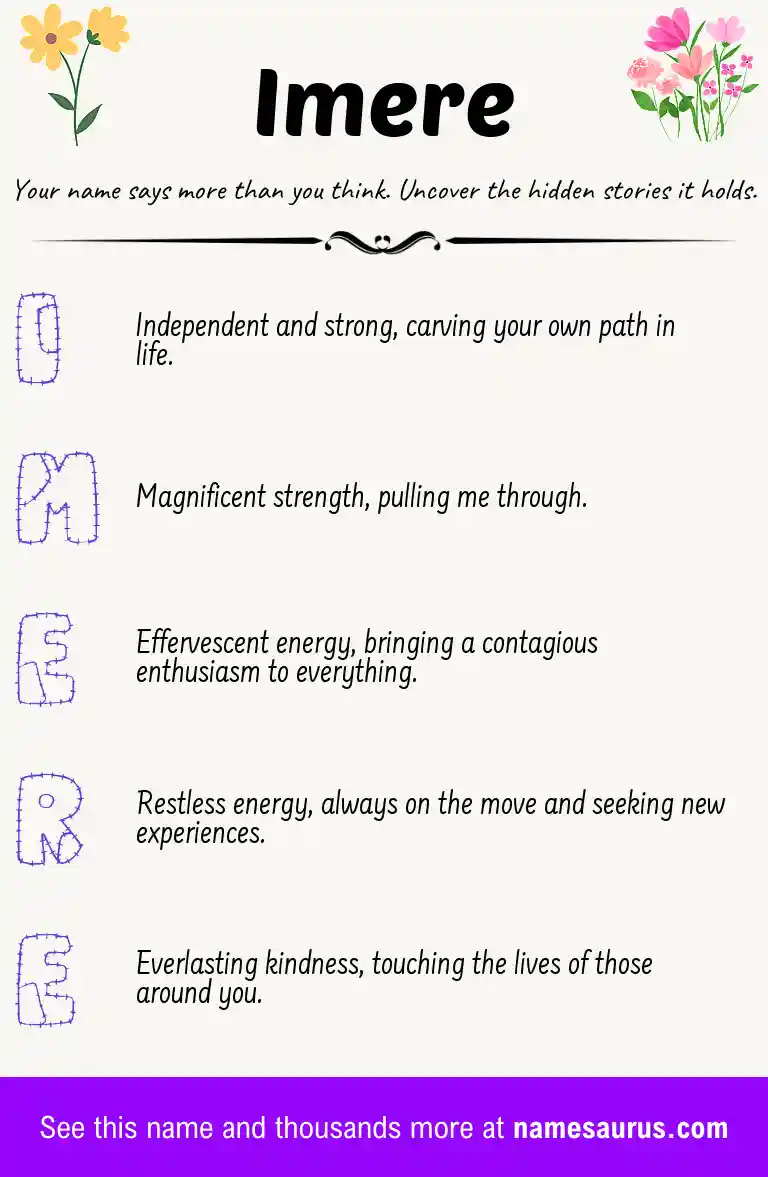 Acrostic poem about Imere.