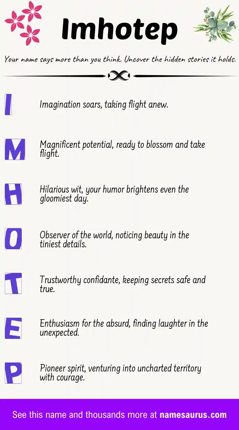Acrostic poem about Imhotep.