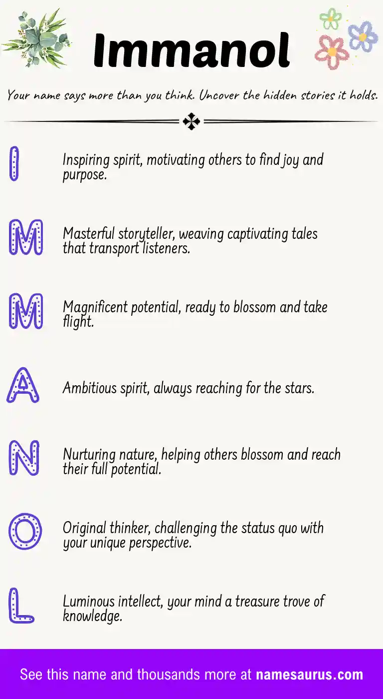 Acrostic poem about Immanol.