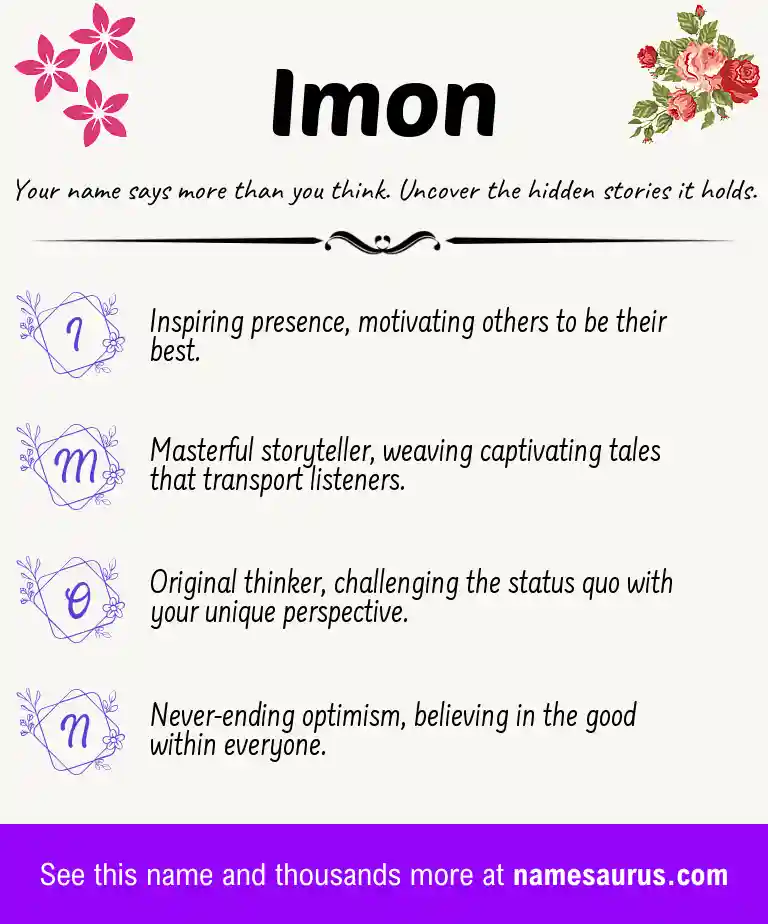 Acrostic poem about Imon.