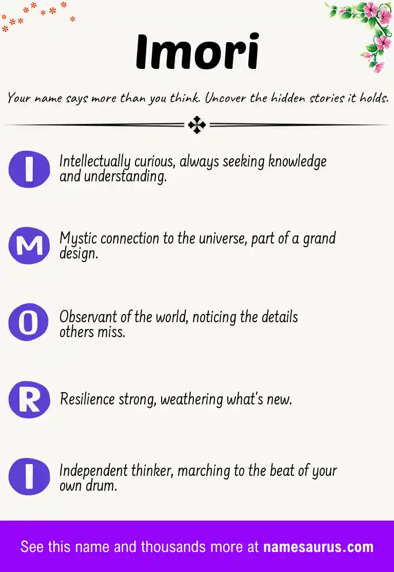 Acrostic poem about Imori.