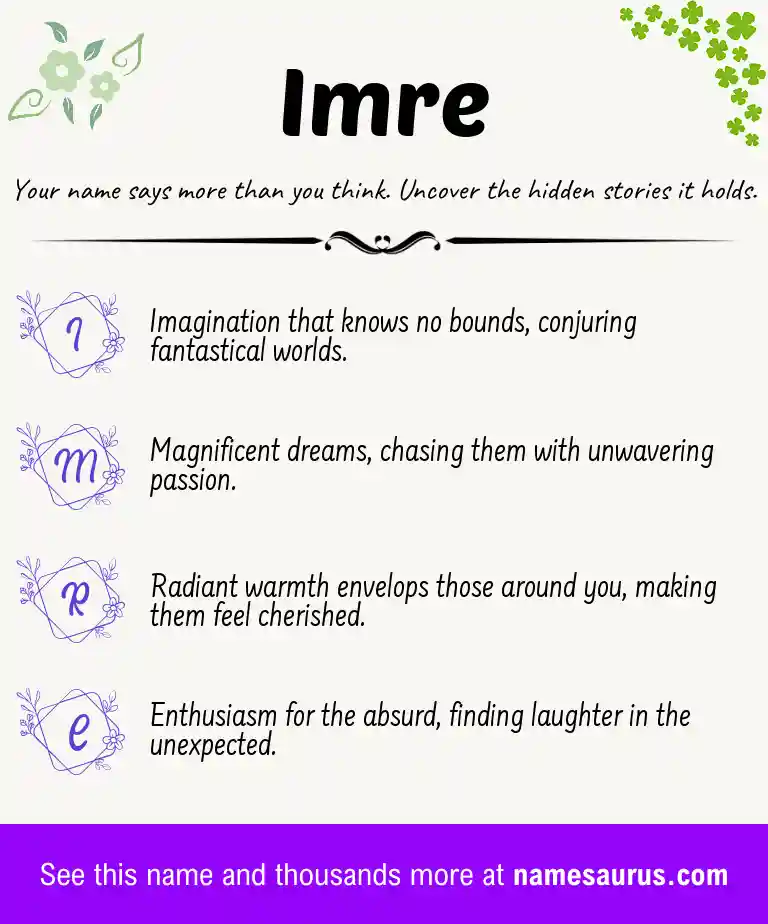 Acrostic poem about Imre.