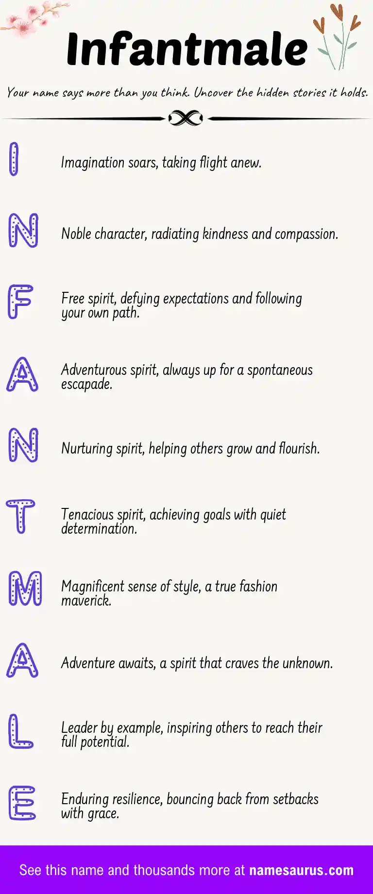 Acrostic poem about Infantmale.