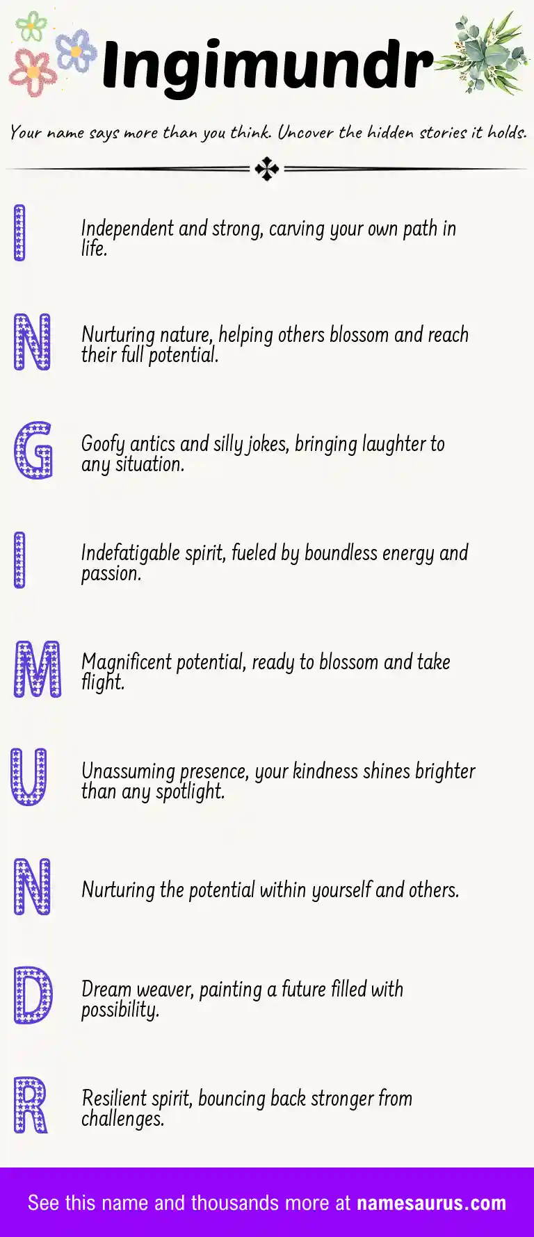Acrostic poem about Ingimundr.