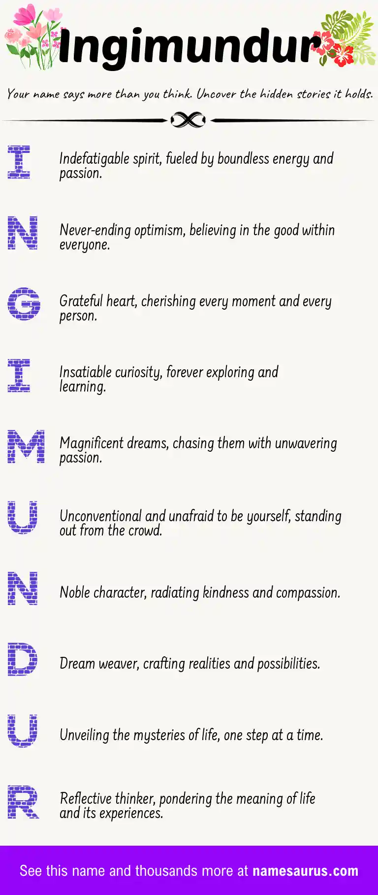 Acrostic poem about Ingimundur.