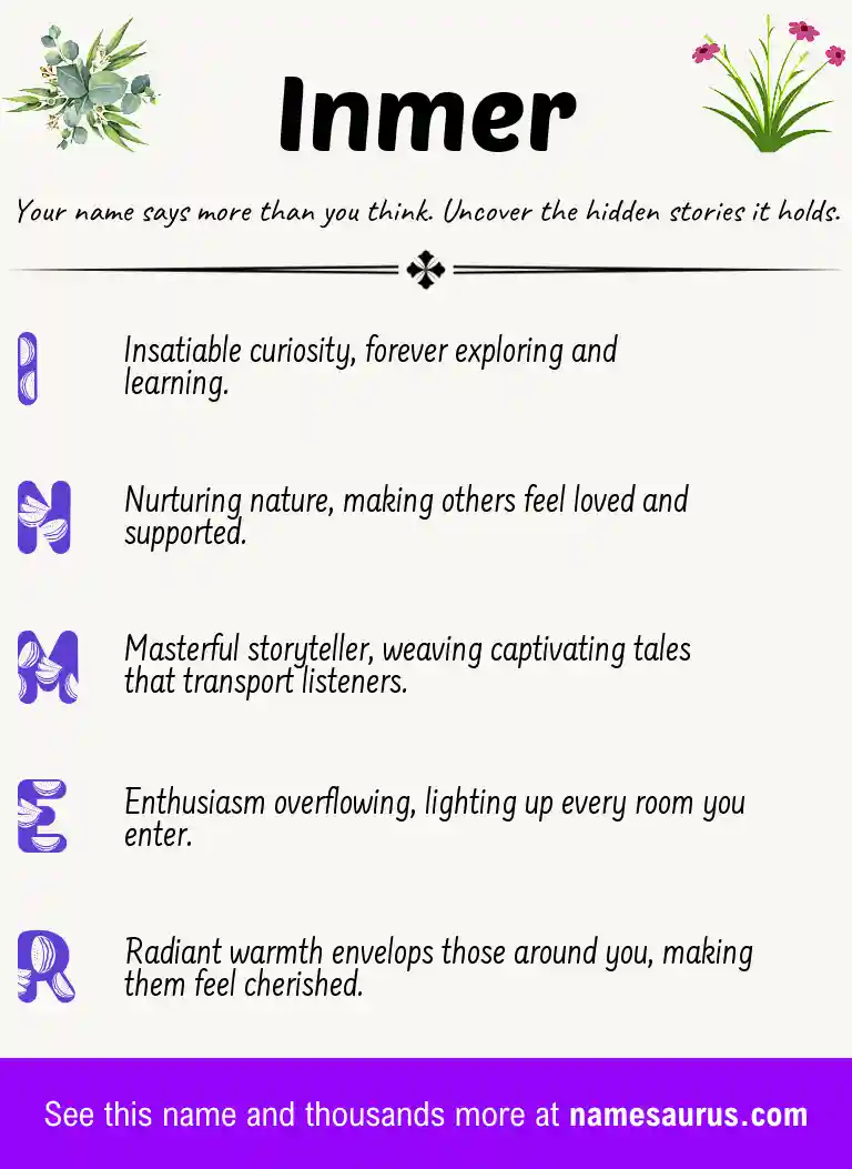 Acrostic poem about Inmer.