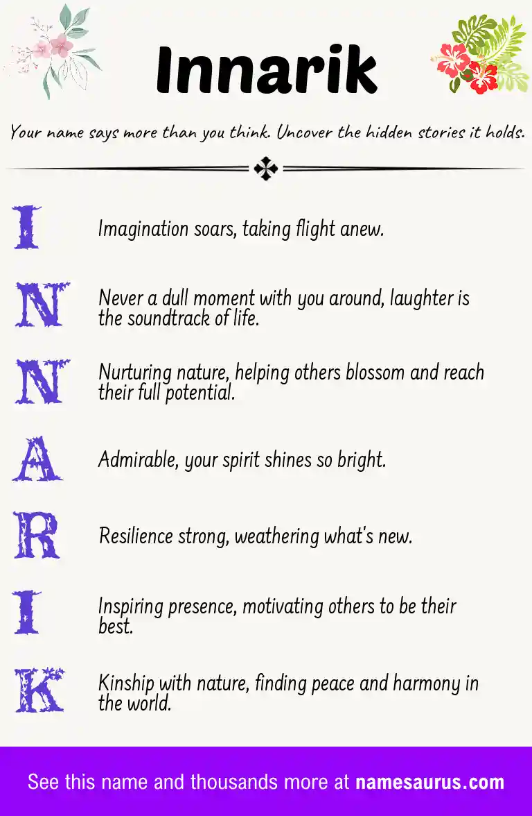 Acrostic poem about Innarik.