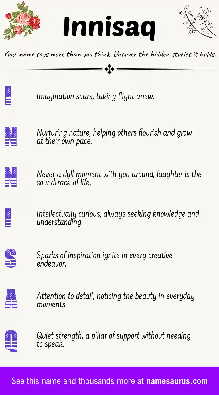 Acrostic poem about Innisaq.