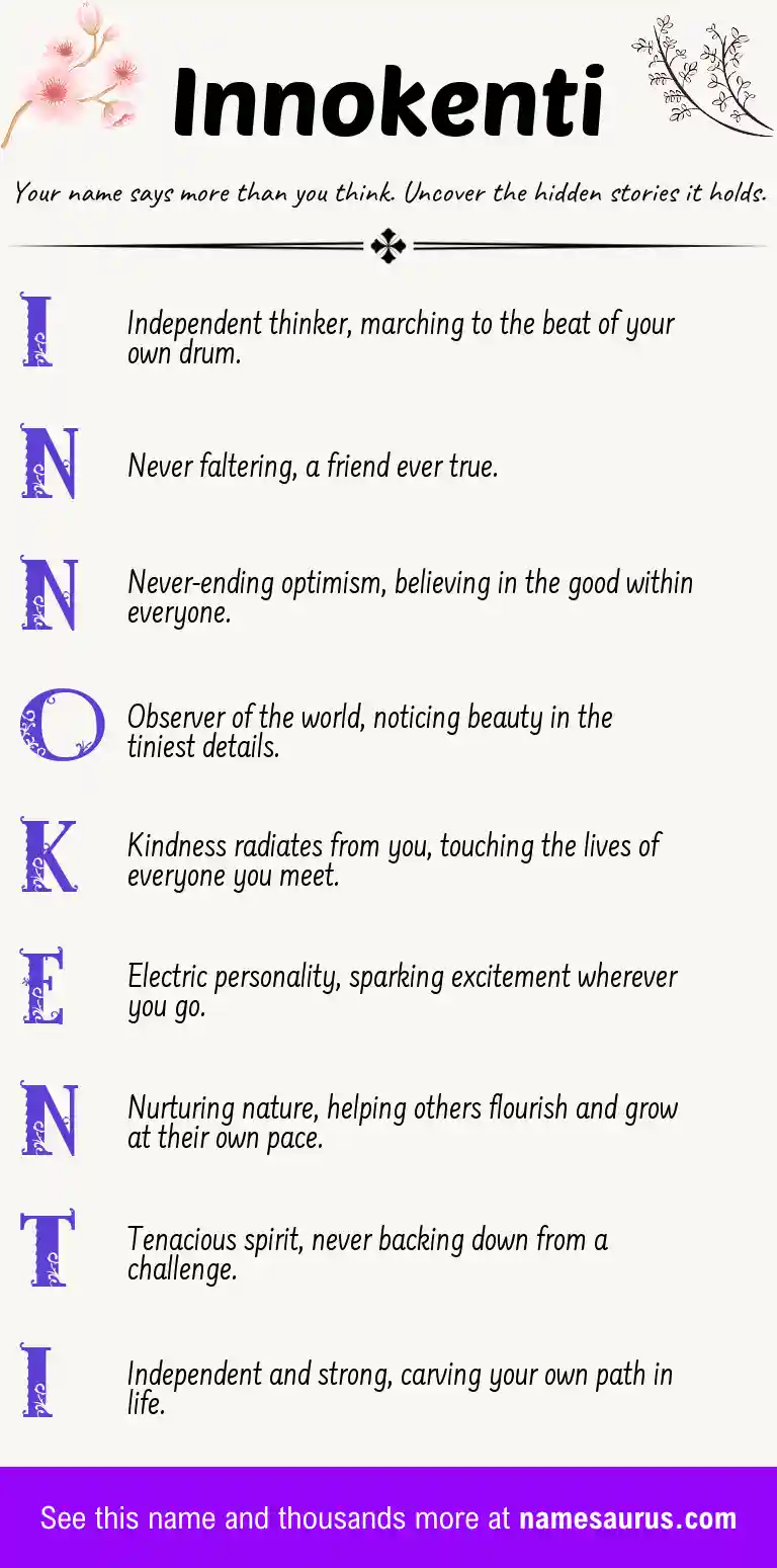Acrostic poem about Innokenti.