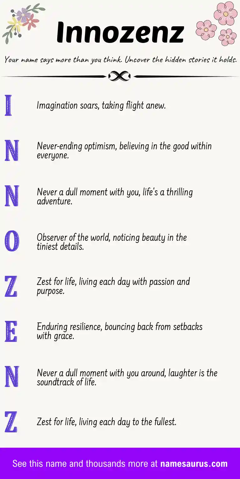 Acrostic poem about Innozenz.