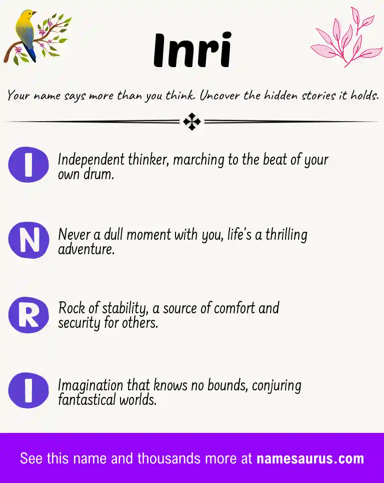 Acrostic poem about Inri.