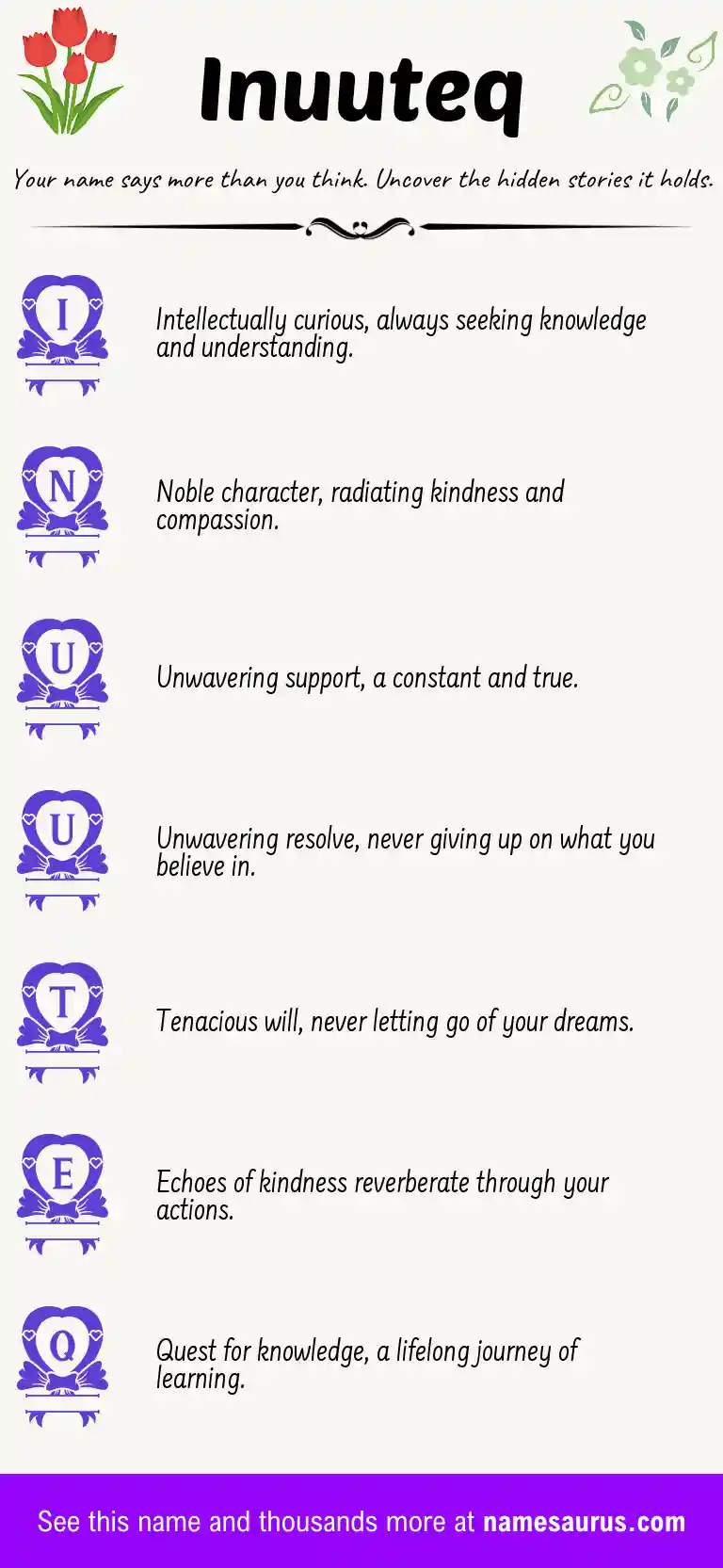 Acrostic poem about Inuuteq.