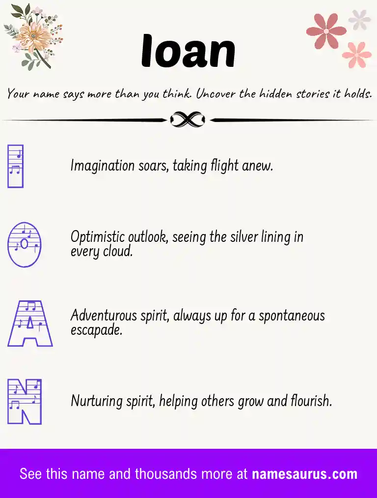 Acrostic poem about Ioan.