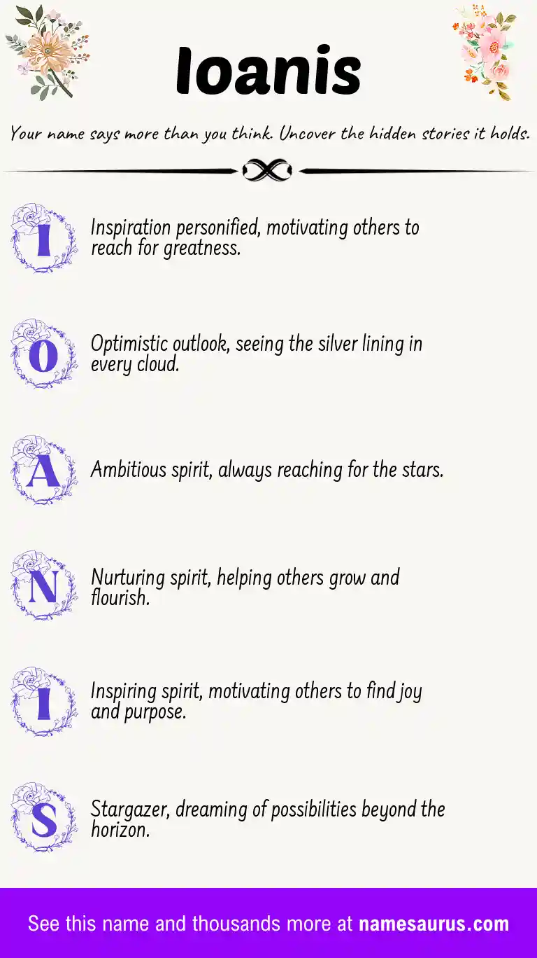 Acrostic poem about Ioanis.