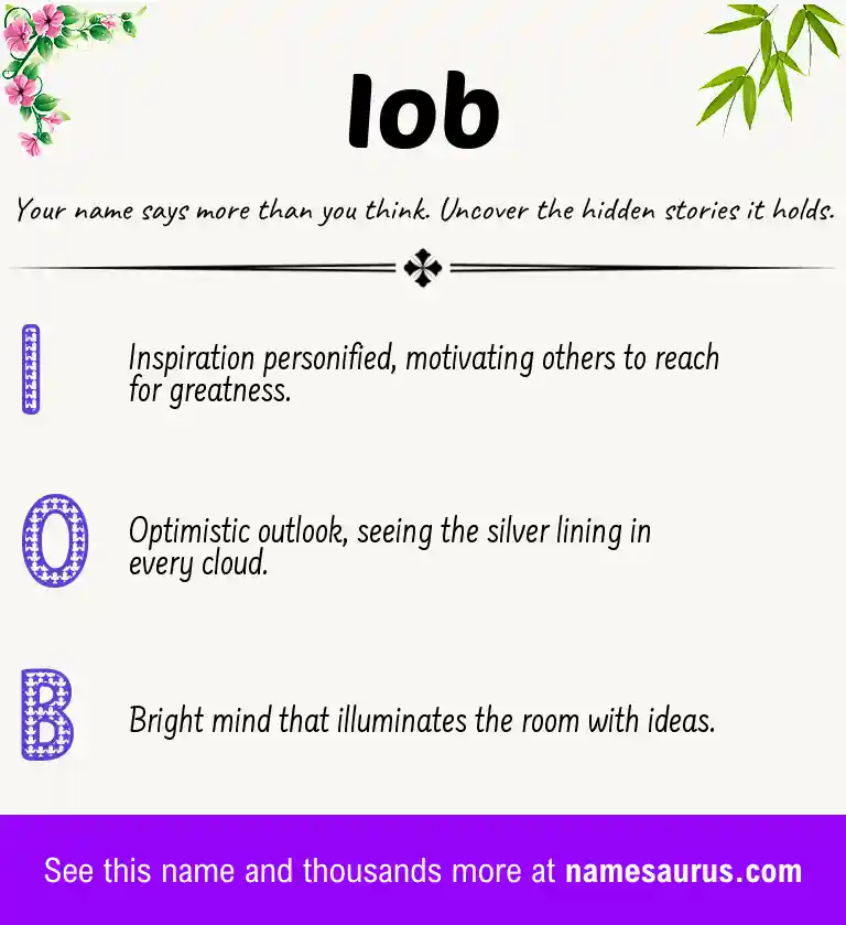 Acrostic poem about Iob.