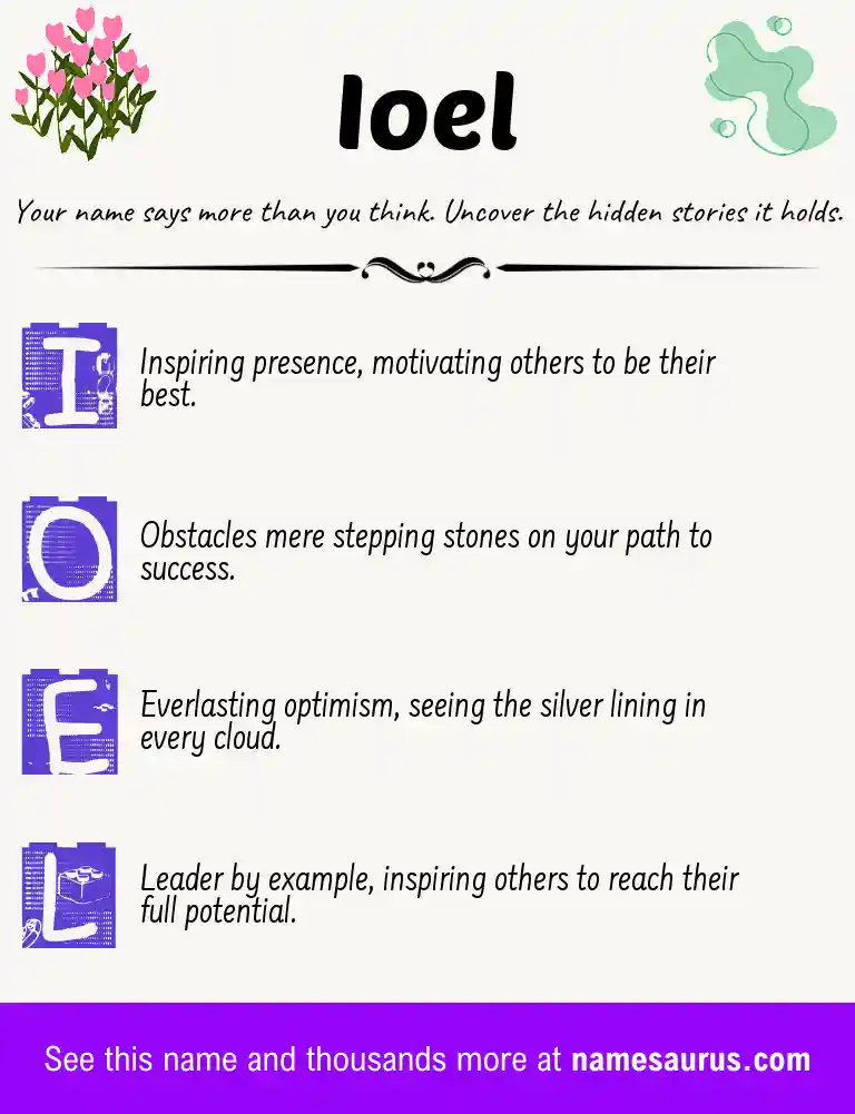 Acrostic poem about Ioel.