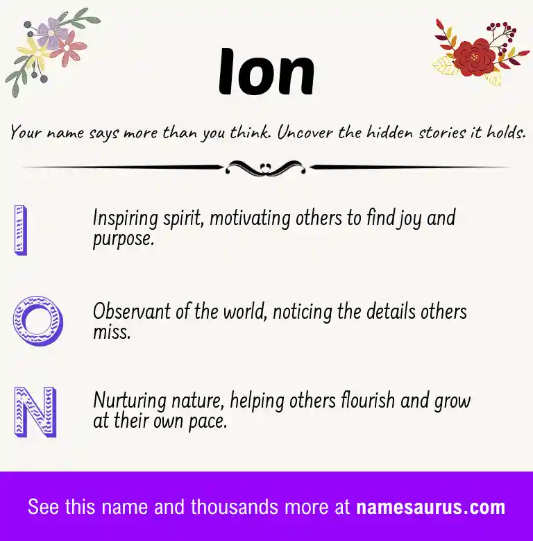 Acrostic poem about Ion.