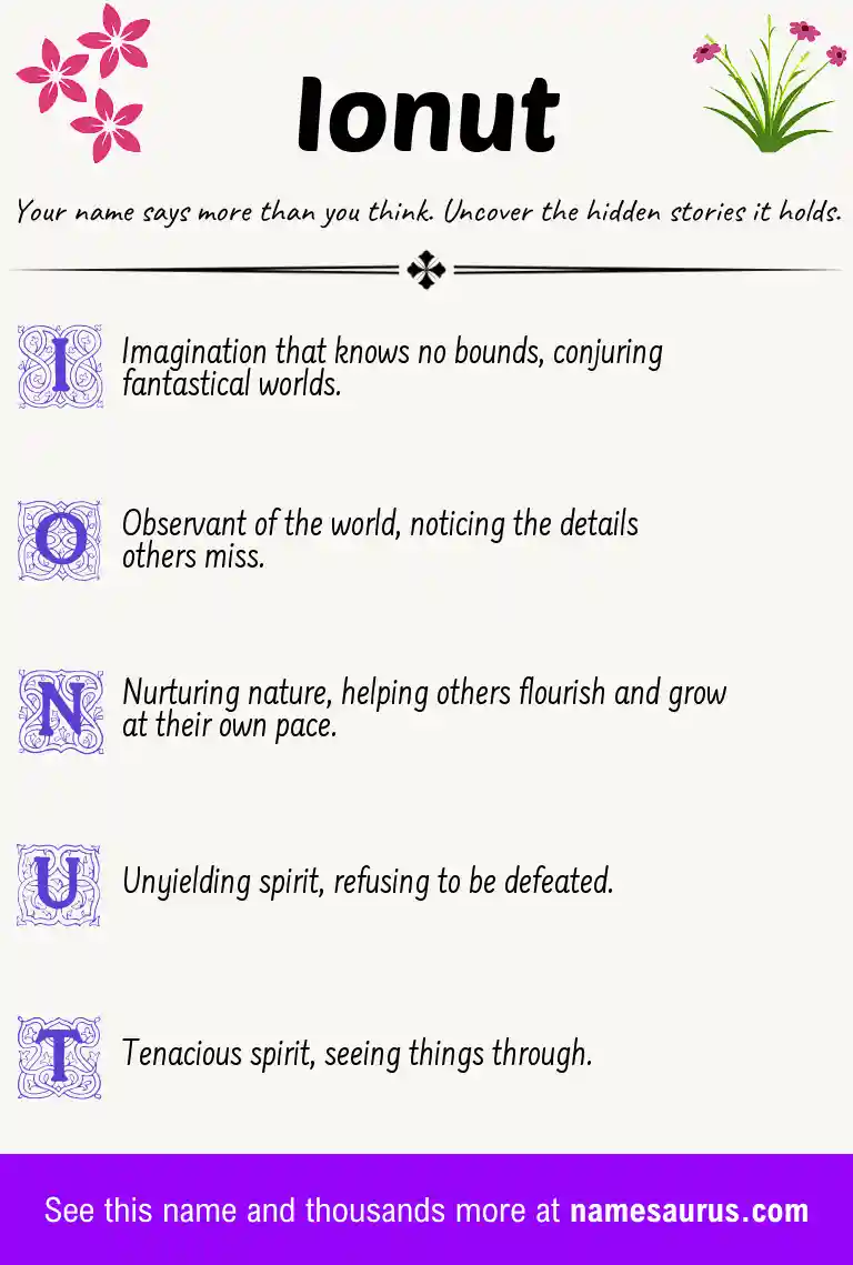 Acrostic poem about Ionut.