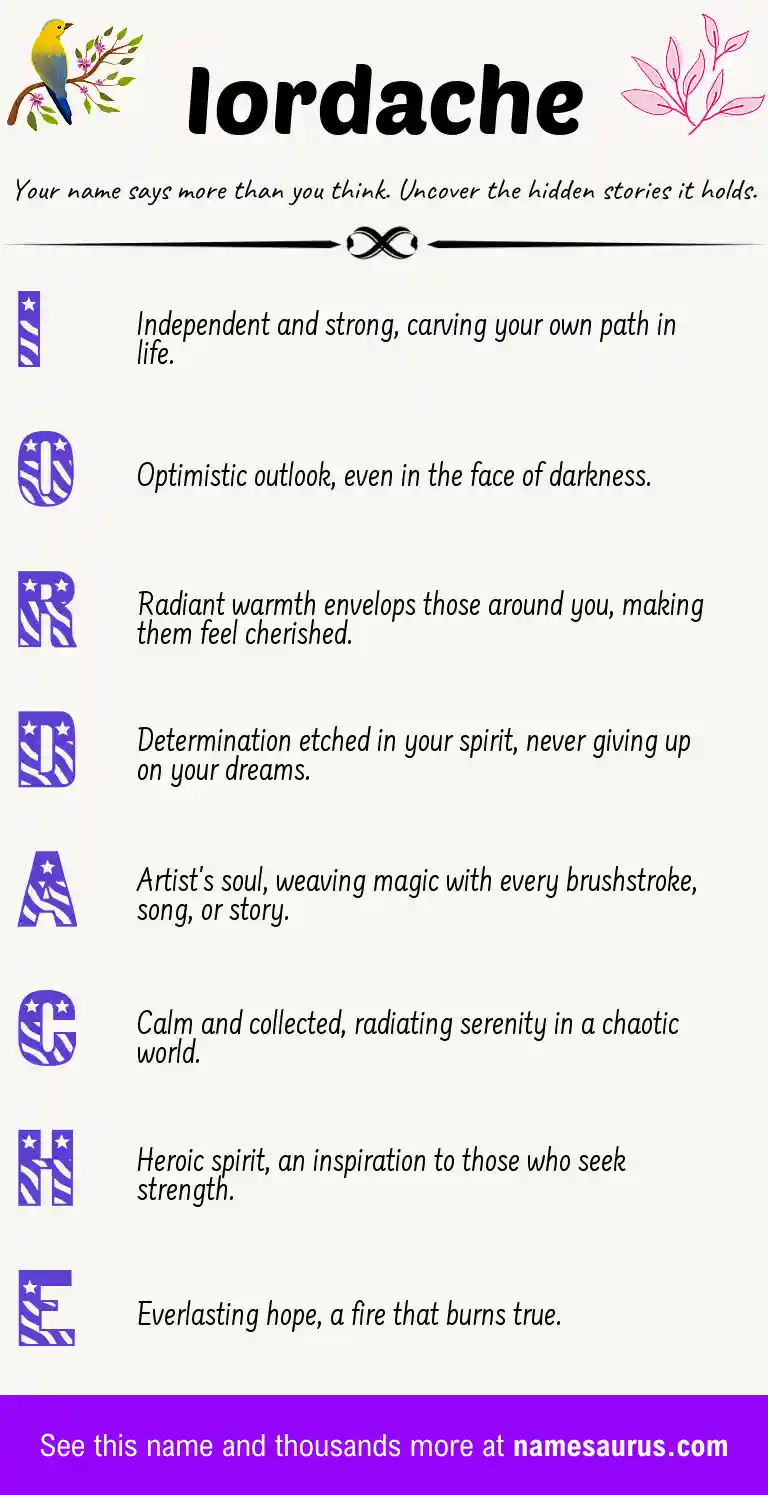 Acrostic poem about Iordache.