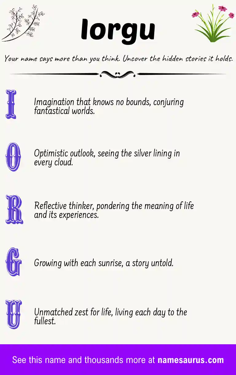 Acrostic poem about Iorgu.