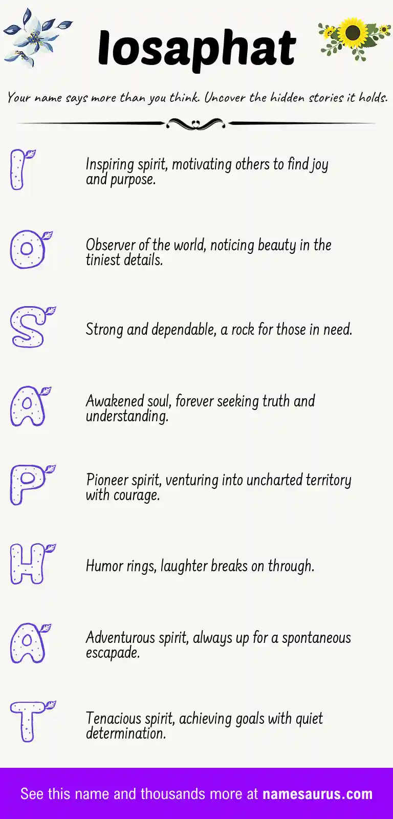 Acrostic poem about Iosaphat.