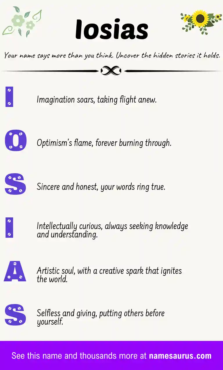 Acrostic poem about Iosias.