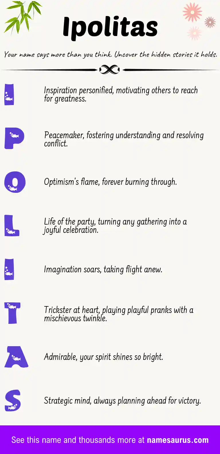 Acrostic poem about Ipolitas.