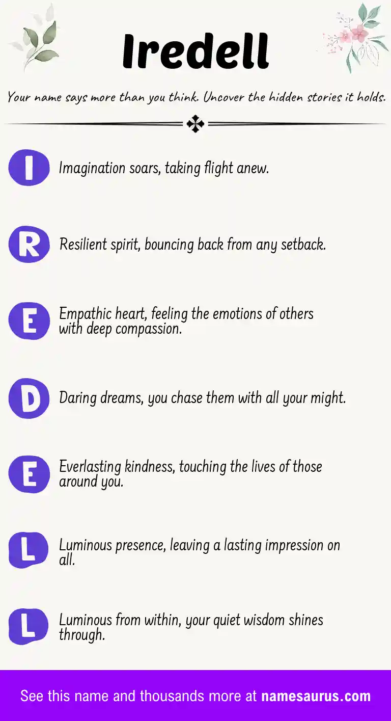 Acrostic poem about Iredell.