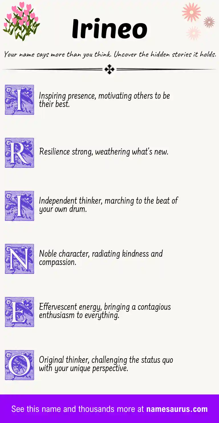 Acrostic poem about Irineo.
