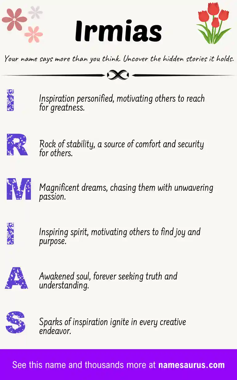 Acrostic poem about Irmias.