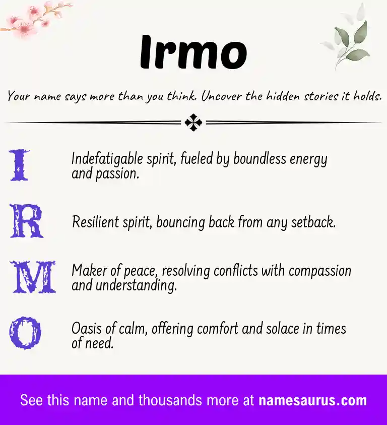 Acrostic poem about Irmo.