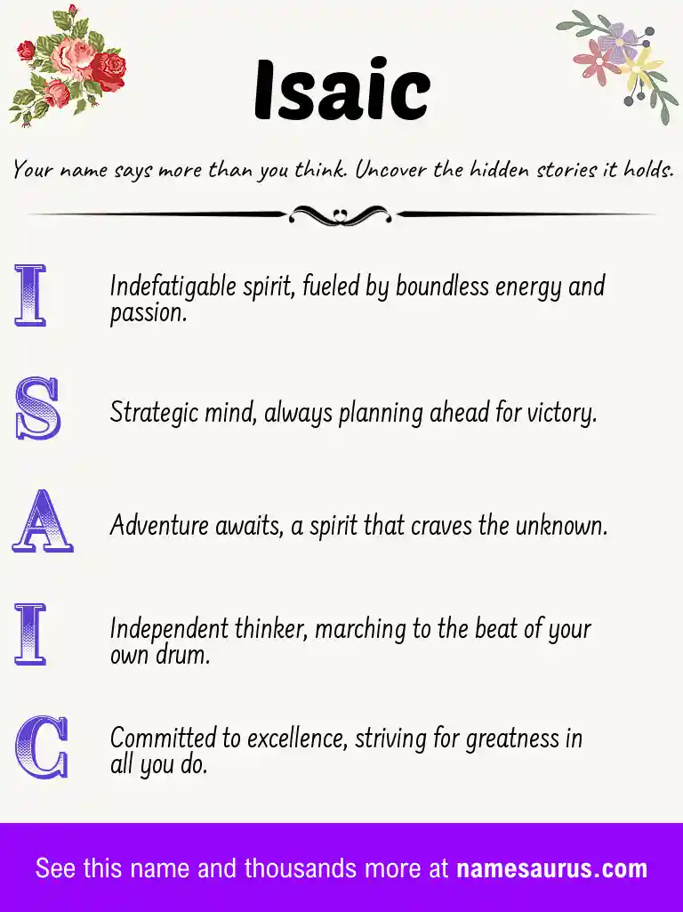 Acrostic poem about Isaic.