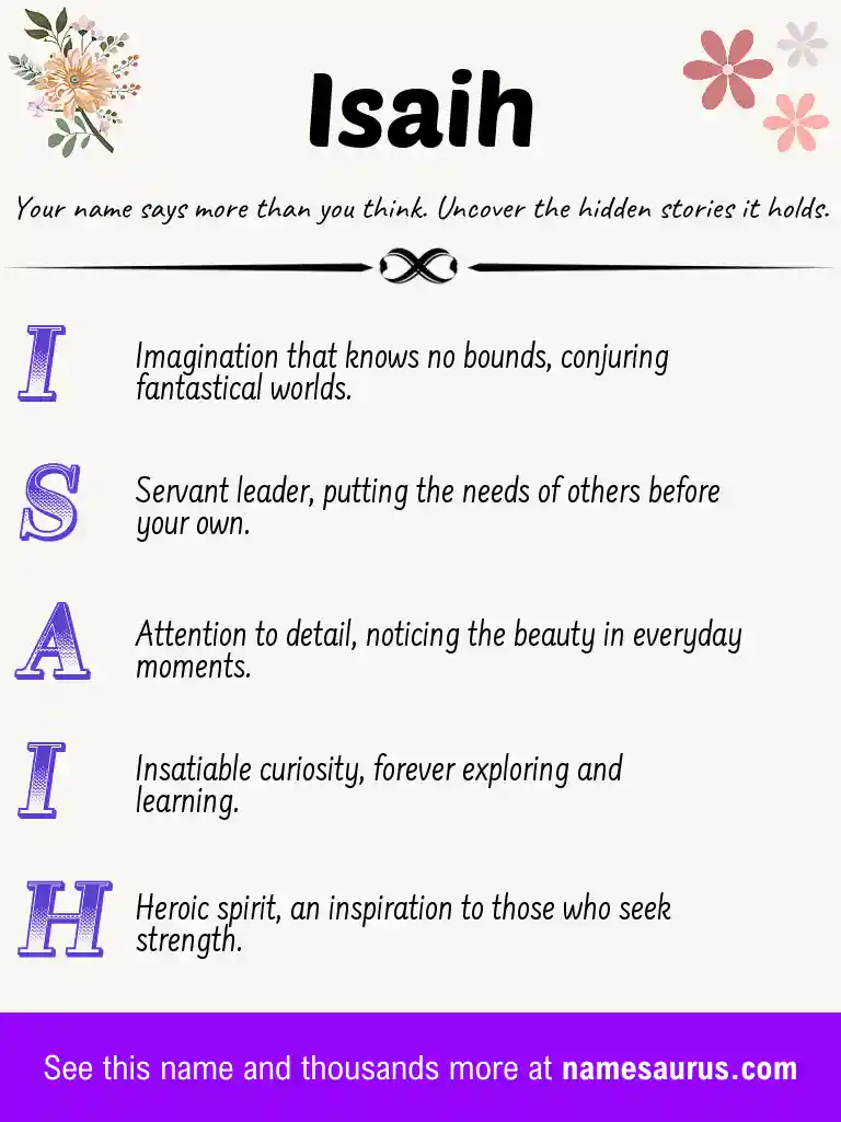Acrostic poem about Isaih.