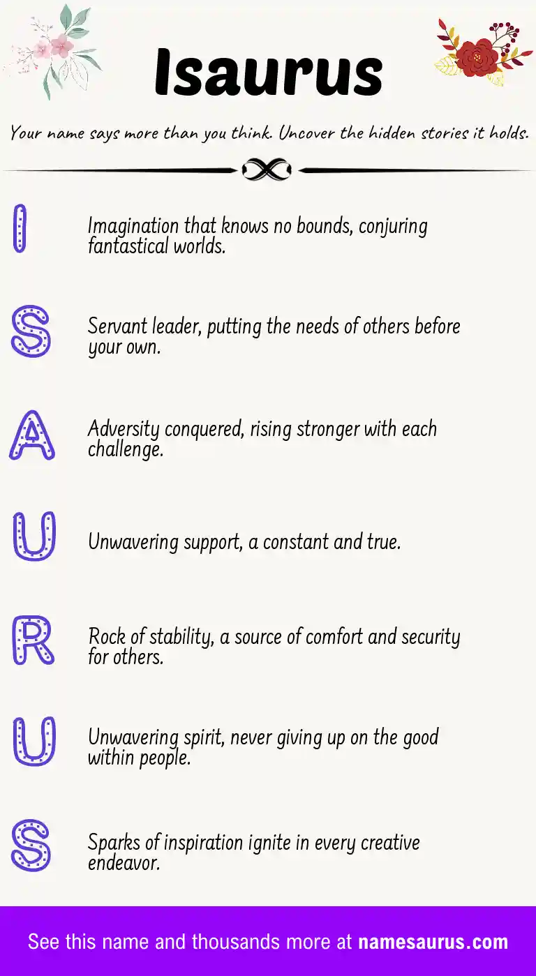 Acrostic poem about Isaurus.