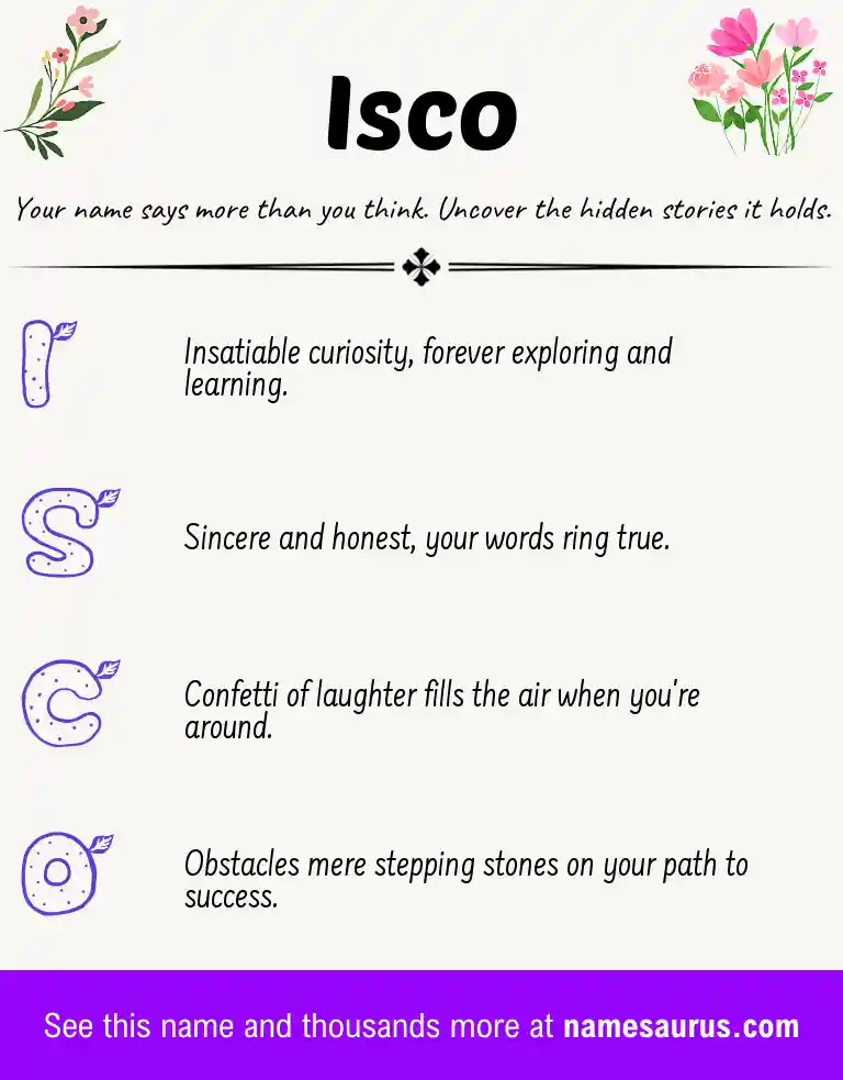 Acrostic poem about Isco.