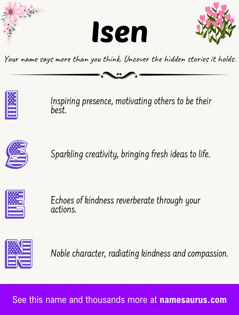 Acrostic poem about Isen.