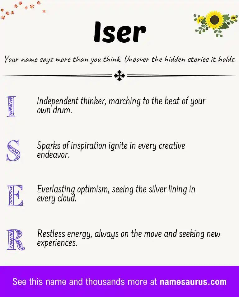 Acrostic poem about Iser.