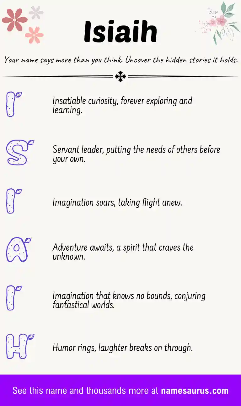 Acrostic poem about Isiaih.