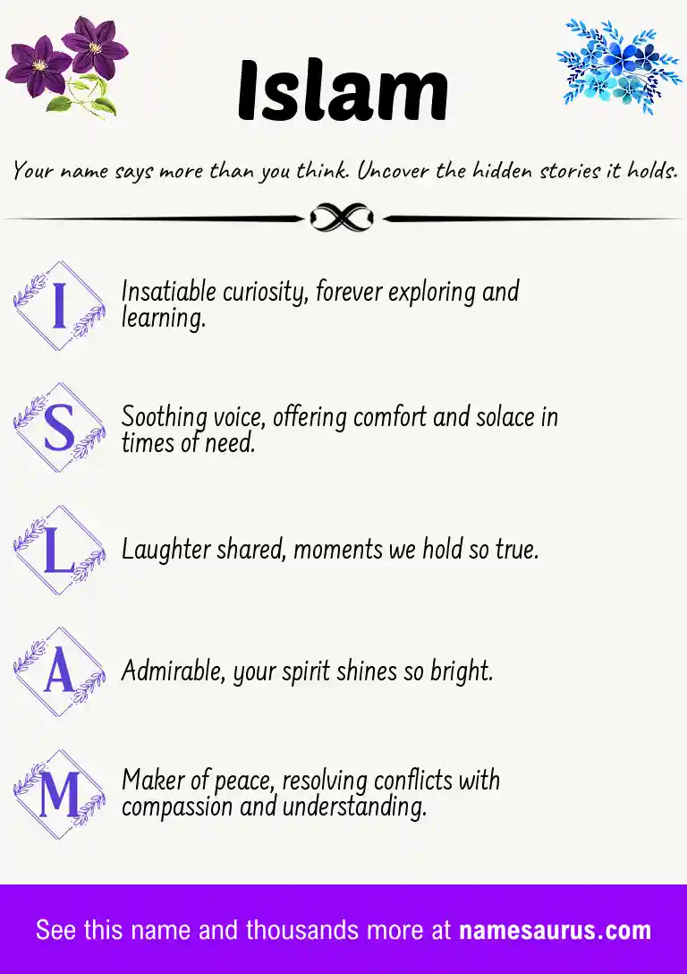Acrostic poem about Islam.