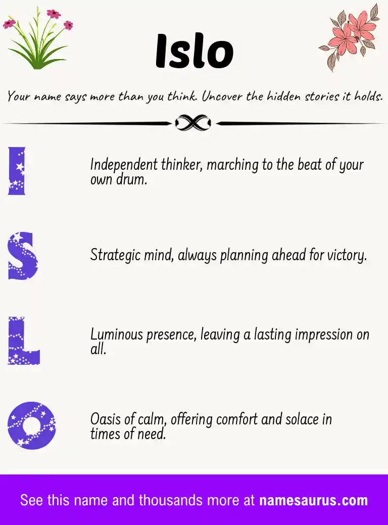 Acrostic poem about Islo.